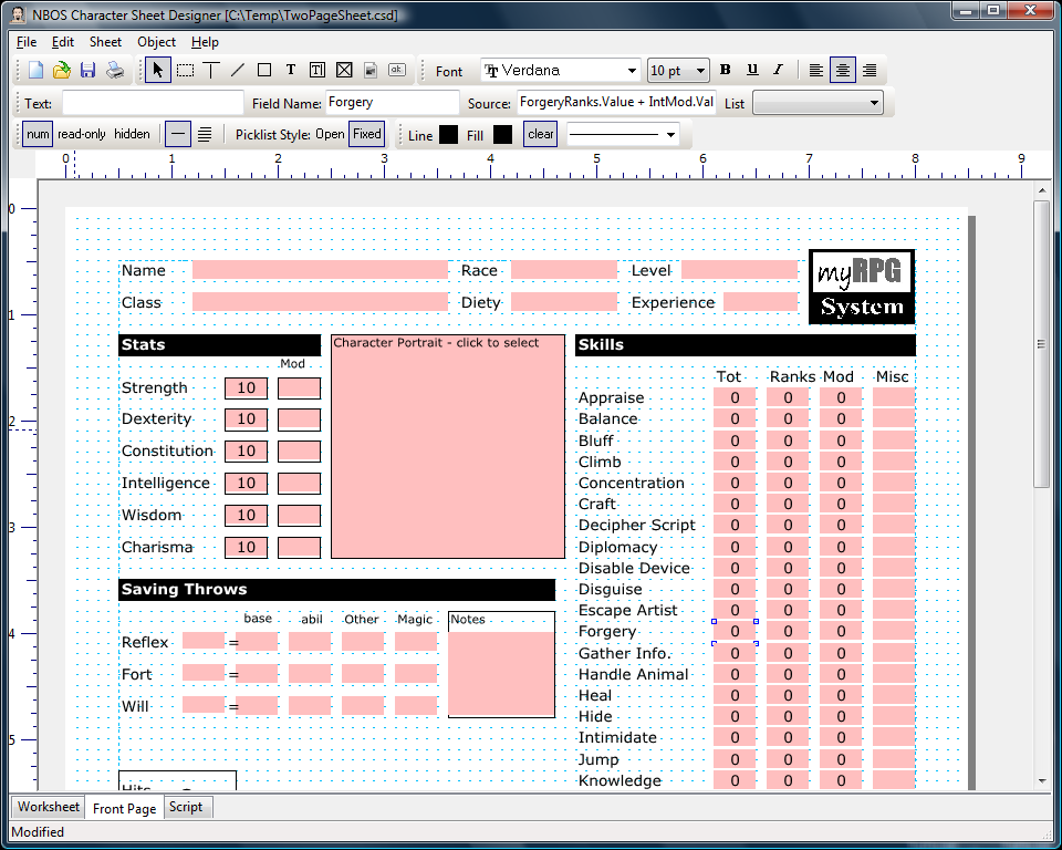 nbos software nbos character sheet designer tutorial